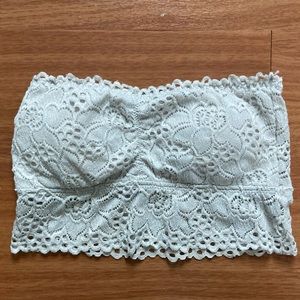 Slate Gray Laced Strapless Bralette